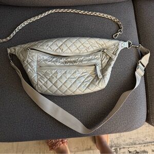 MZ Wallace Quilted Metallic Crossbody Bag